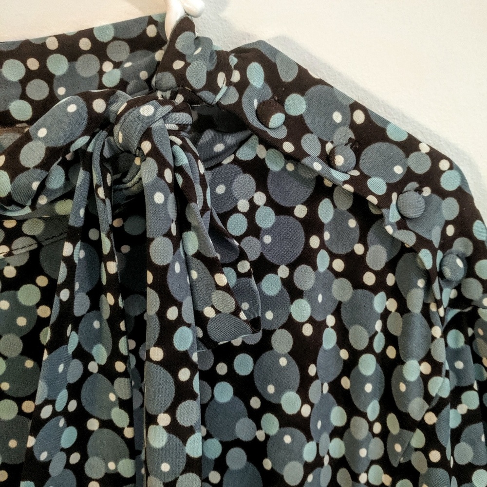 Merona ⭐ Aqua Brown Dot Cool Summer Top 24W 26W